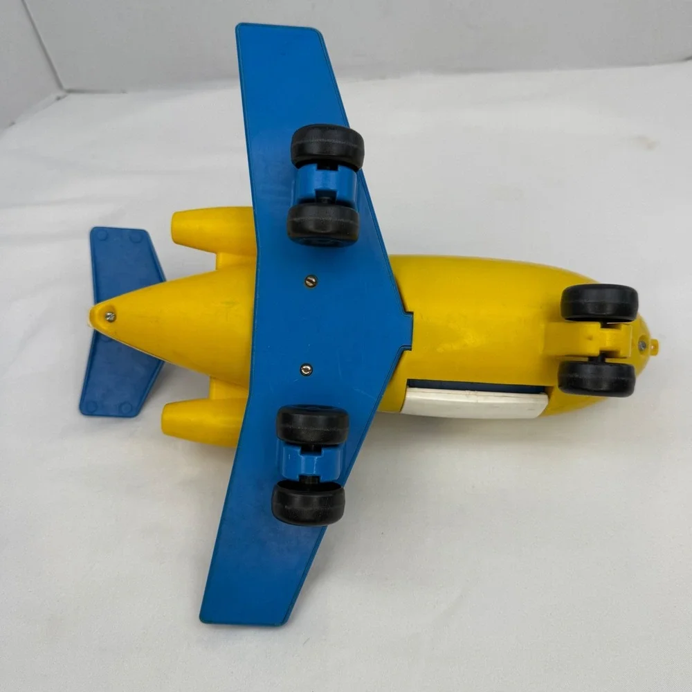 Vintage 1981 Fisher-Price Little People Jet Airplane 933 Yellow White Blue